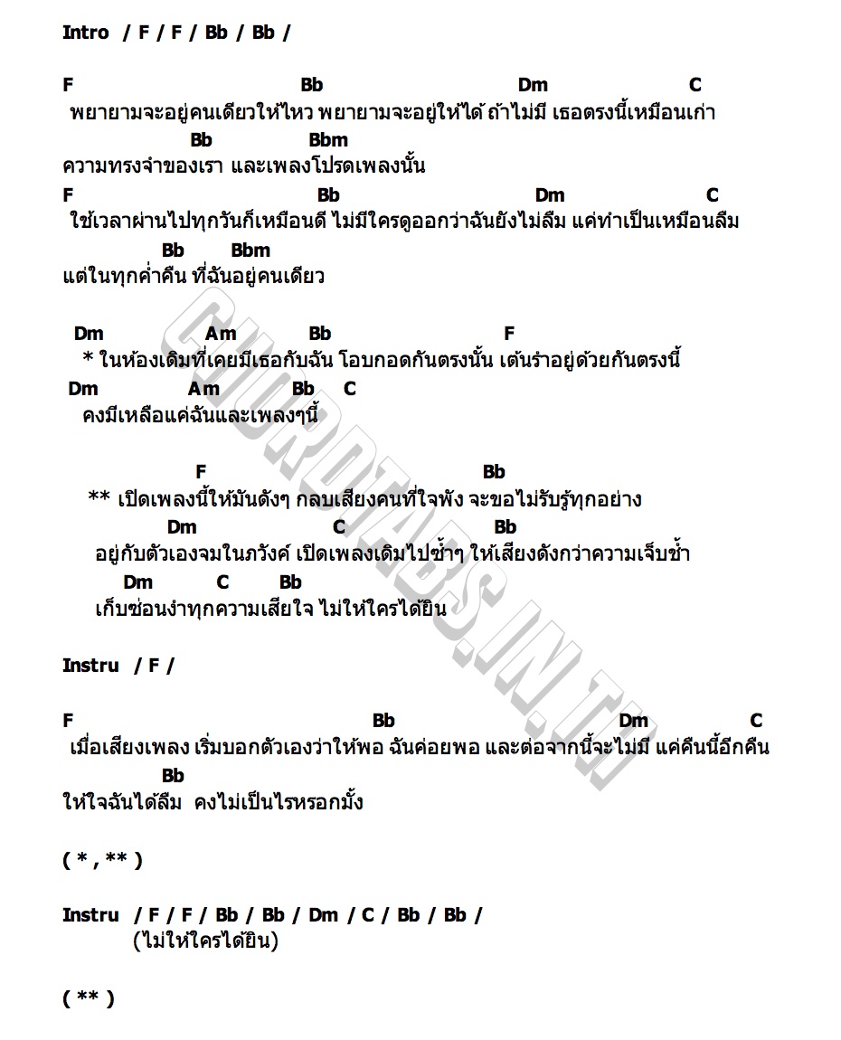 คอร์ด เปิดเพลงนี้ให้ดังๆ (Volume Up) BEAN NAPASON