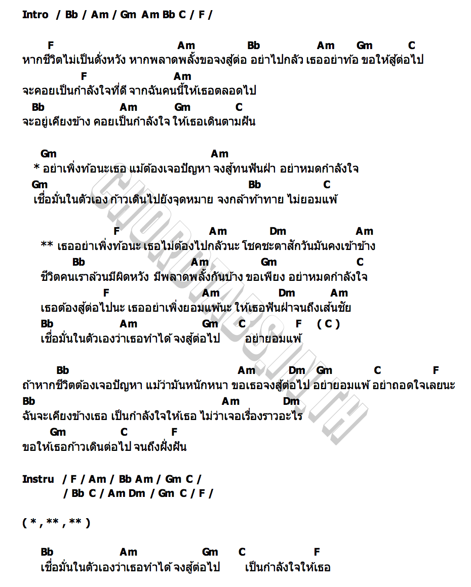 คอร์ด อย่าเพิ่งท้อนะ เกมส์ ยุทธนา