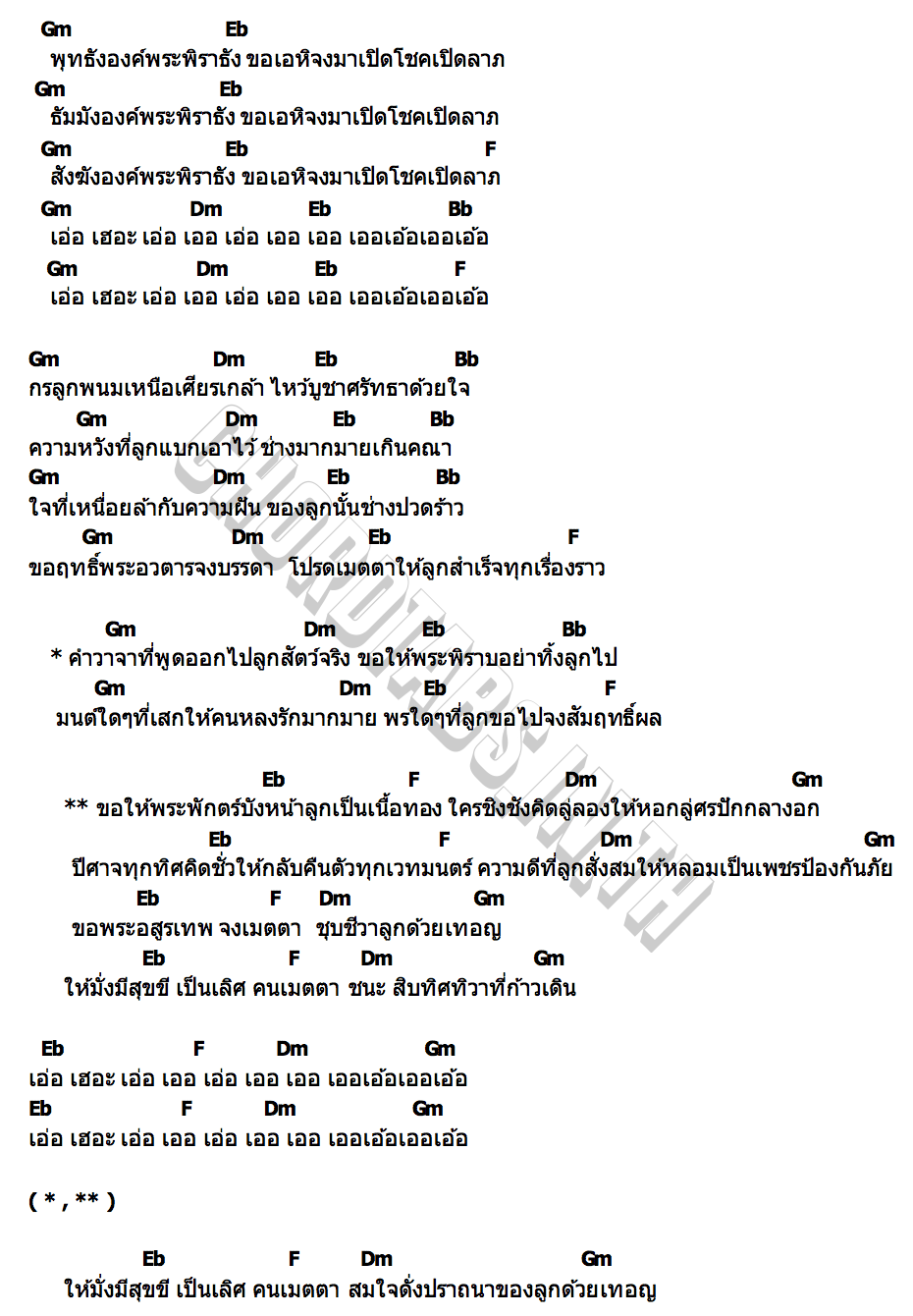 คอร์ด พรพระพิราพ เมล ตวิษา