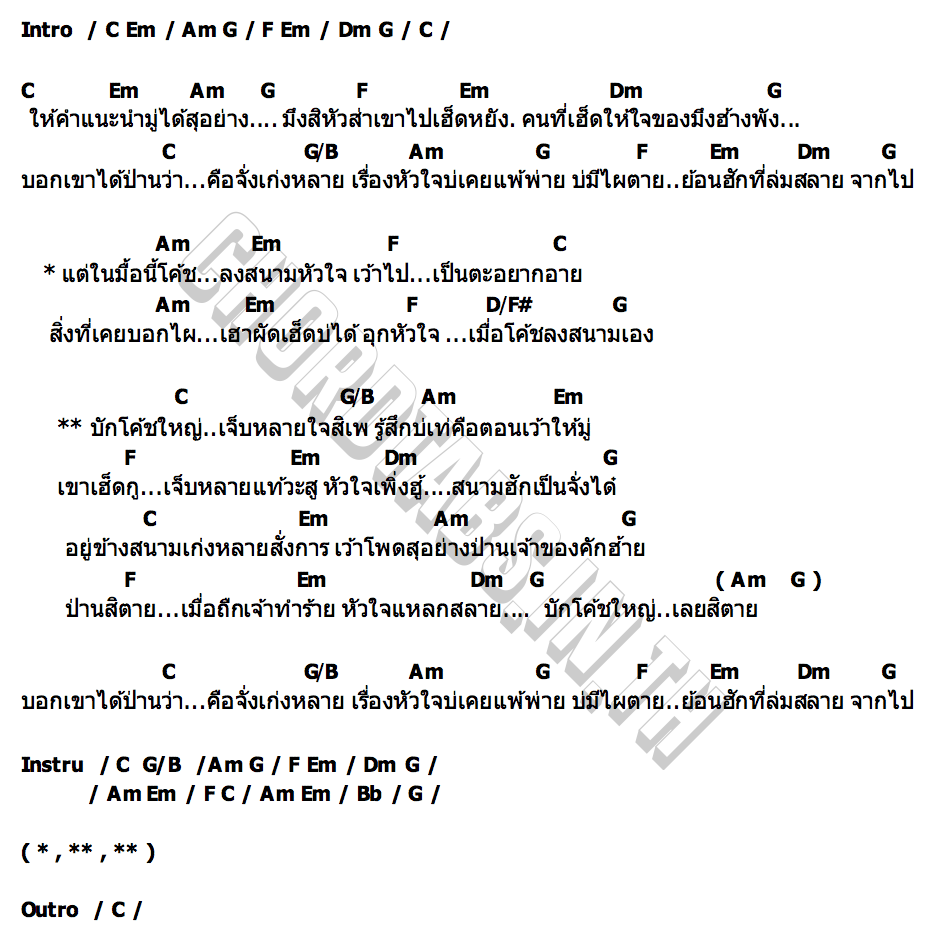 คอร์ด บักโค้ชใหญ่ แบงค์ ธนา