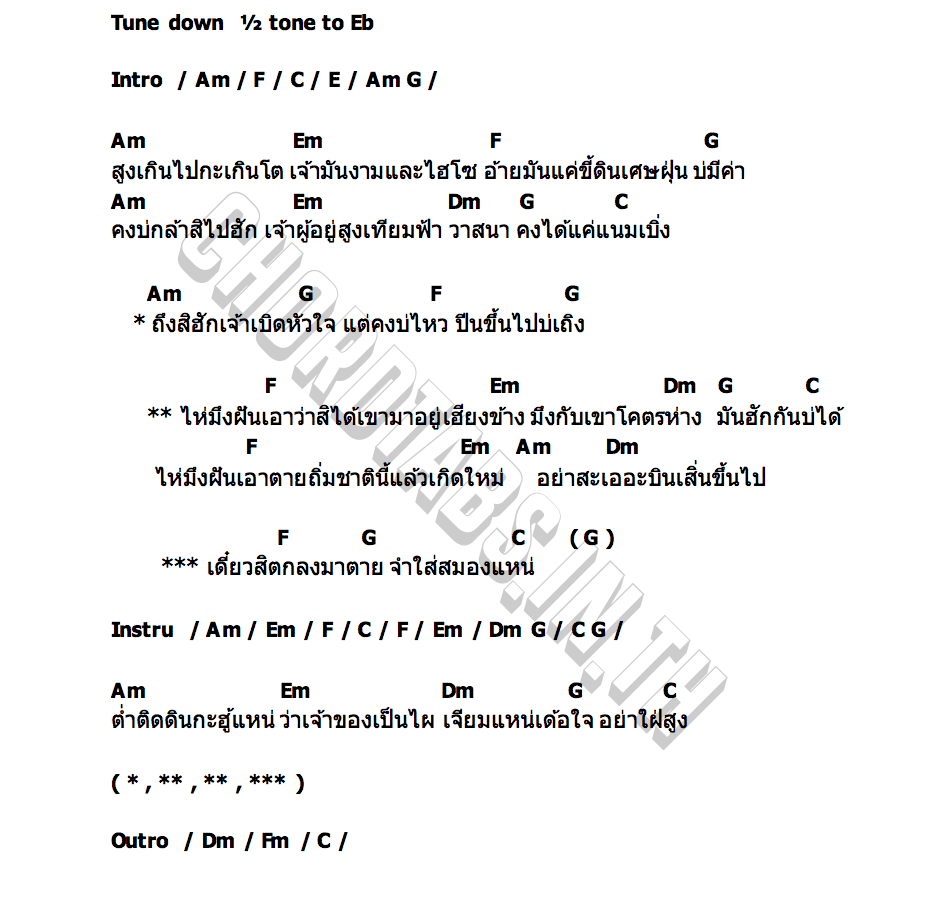 คอร์ด ฝันเอา กี้ พงษ์ศักดิ์