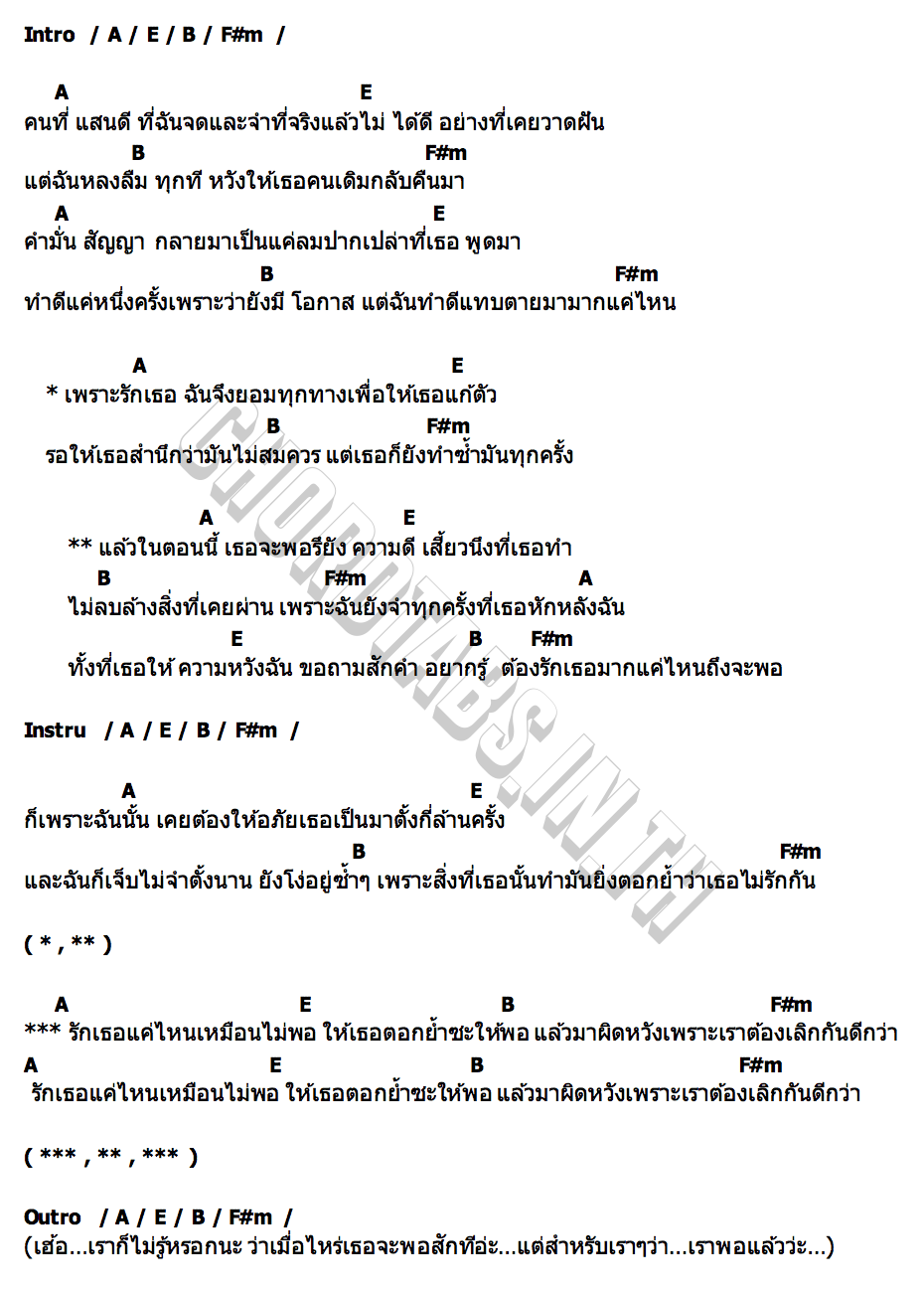 คอร์ด พอรึยัง..(GOOD ENOUGH) PLOYCHOMPOO (Jannine Weigel)