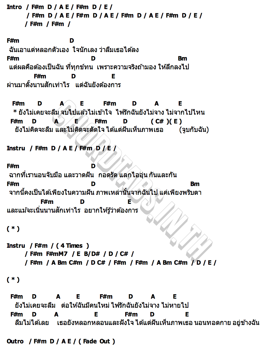 คอร์ด ไม่เคยลืม Hard Boy