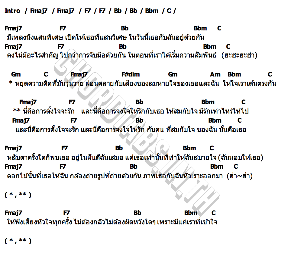 คอร์ด นี่คือการตั้งใจรัก Paristokyo