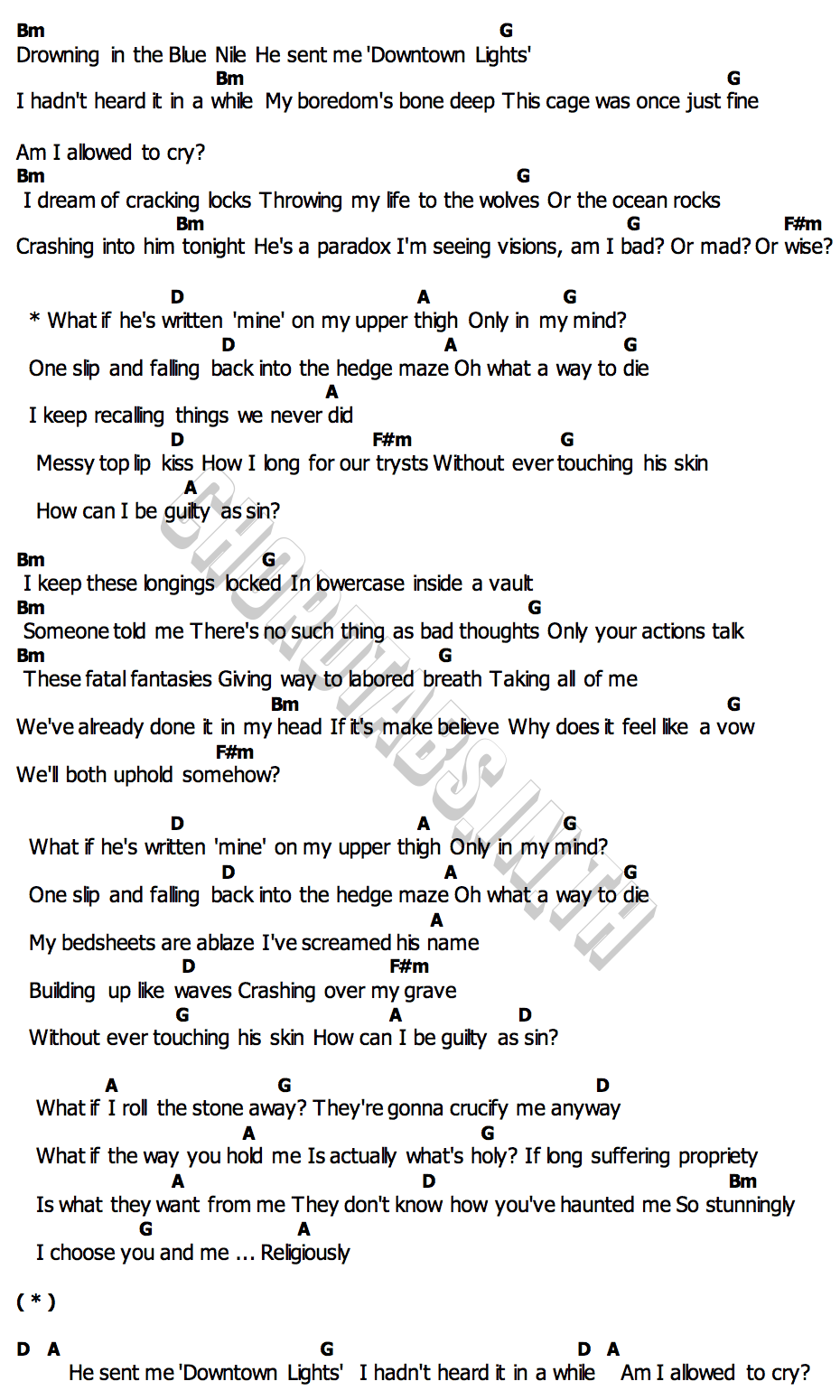 คอร์ด Guilty as Sin Taylor Swift