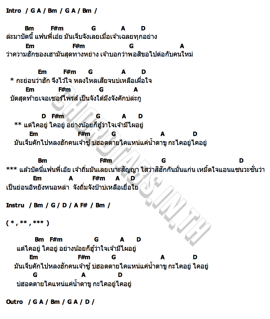 คอร์ด จังคักบ่ละกู ต๋อง พิทักษ์พงศ์