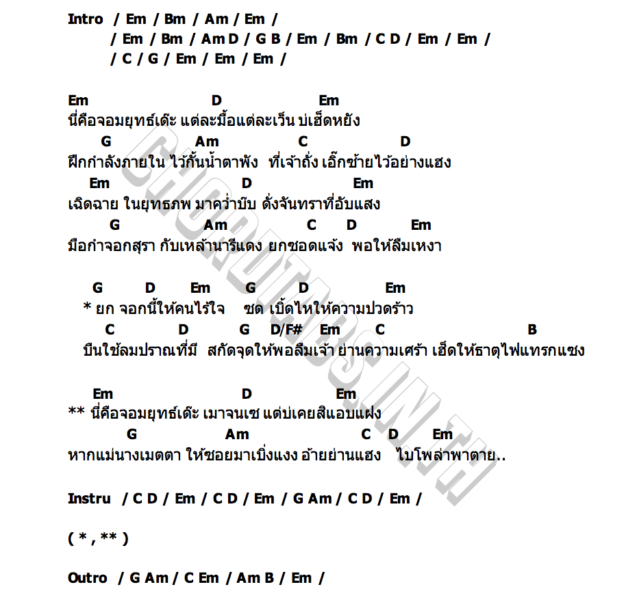 คอร์ด นี่คือจอมยุทธ์เด๊ะ ไหมไทย หัวใจศิลป์