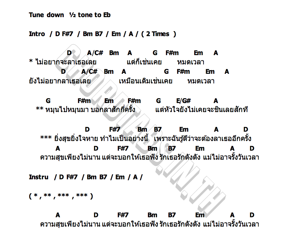 คอร์ด ไม่อยากจะลาเธอเลย WHATFALSE