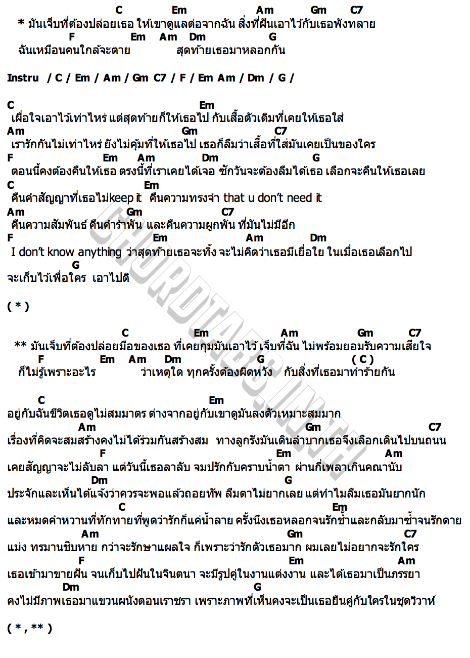 คอร์ด เจ็บที่ต้องปล่อยมือ SAIYASARD