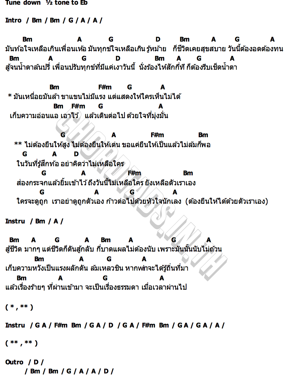 คอร์ด ยืนให้ได้ด้วยตัวเราเอง น้ำ กชพร