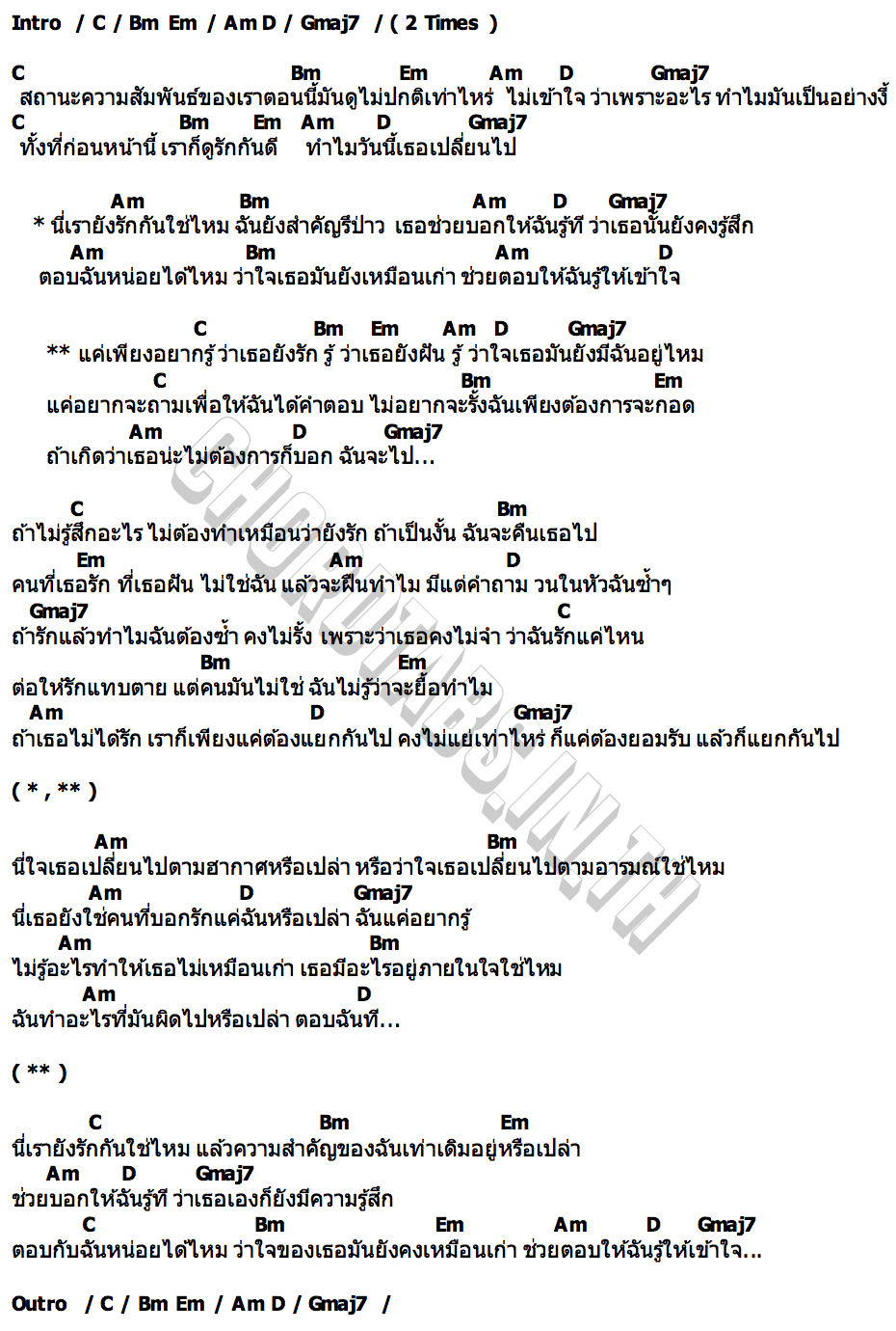 คอร์ด แค่อยากรู้ ZENTYARB