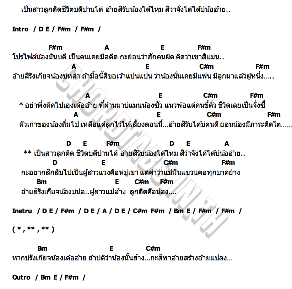 คอร์ด ผู้สาวลูกติด กระต่าย พรรณนิภา
