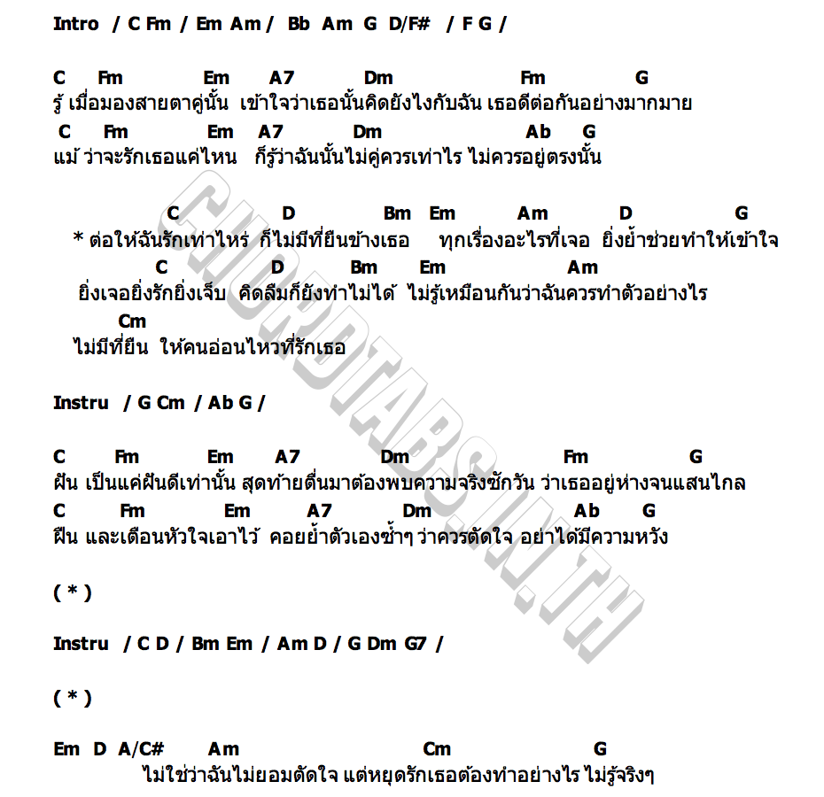 คอร์ด ไม่มีที่ยืน PEARWAH
