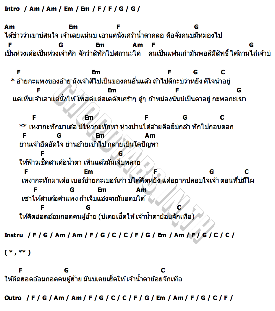 คอร์ด เหงากะทักมา มอส คำหมากบิน x เต๋า บ้านนา