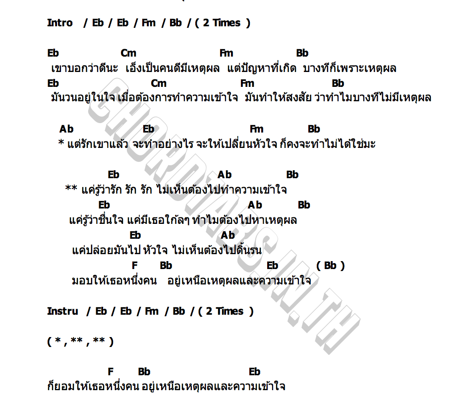 คอร์ด รักไม่มีเหตุผล WHATFALSE
