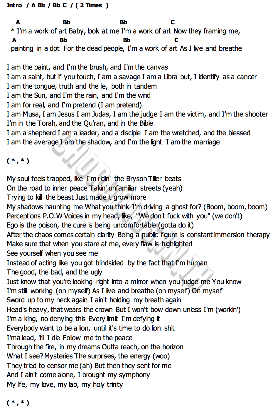 คอร์ด Work of Art (feat. Jaden) Will Smith  Russ
