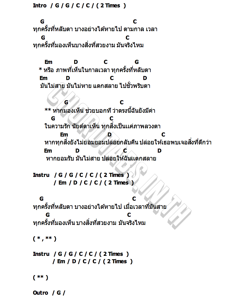 คอร์ด ตรงนี้ฉันยังมีค่า ชีวรินท์