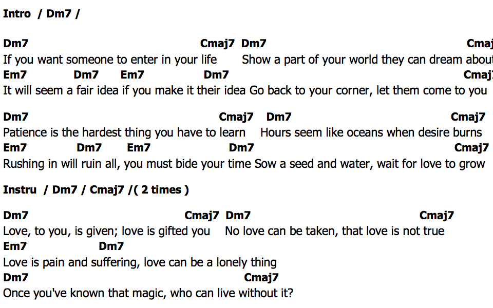 คอร์ด Love Is A Lonely Thing Kings Of Convenience