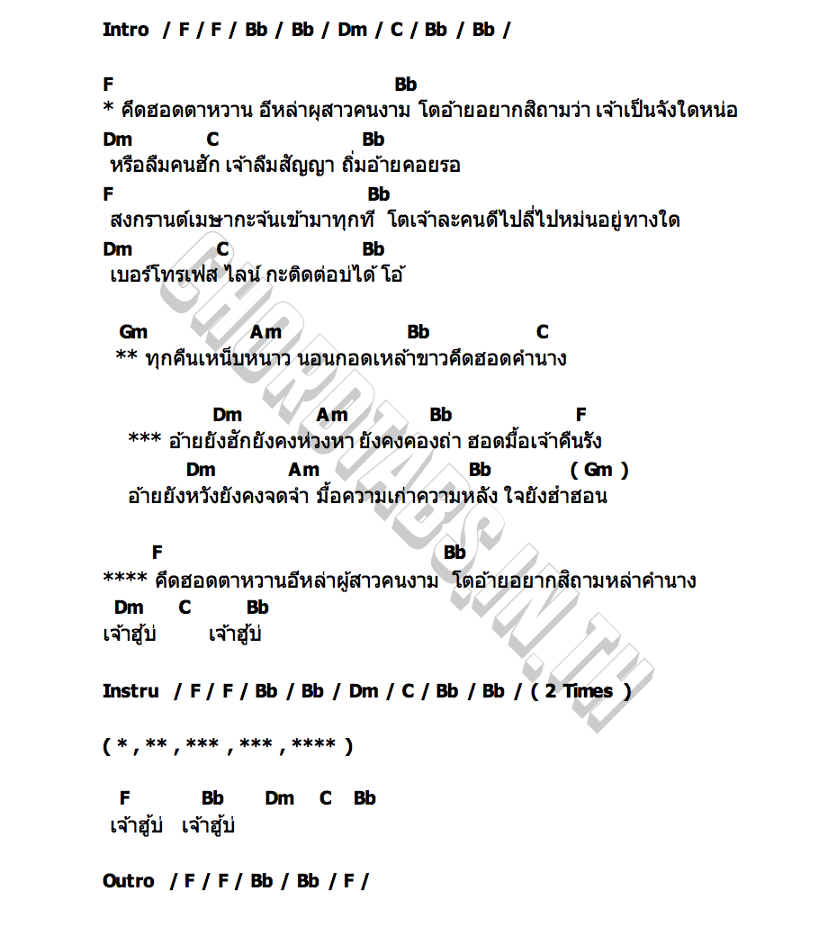 คอร์ด คำนาง เมย์ เมขลิน