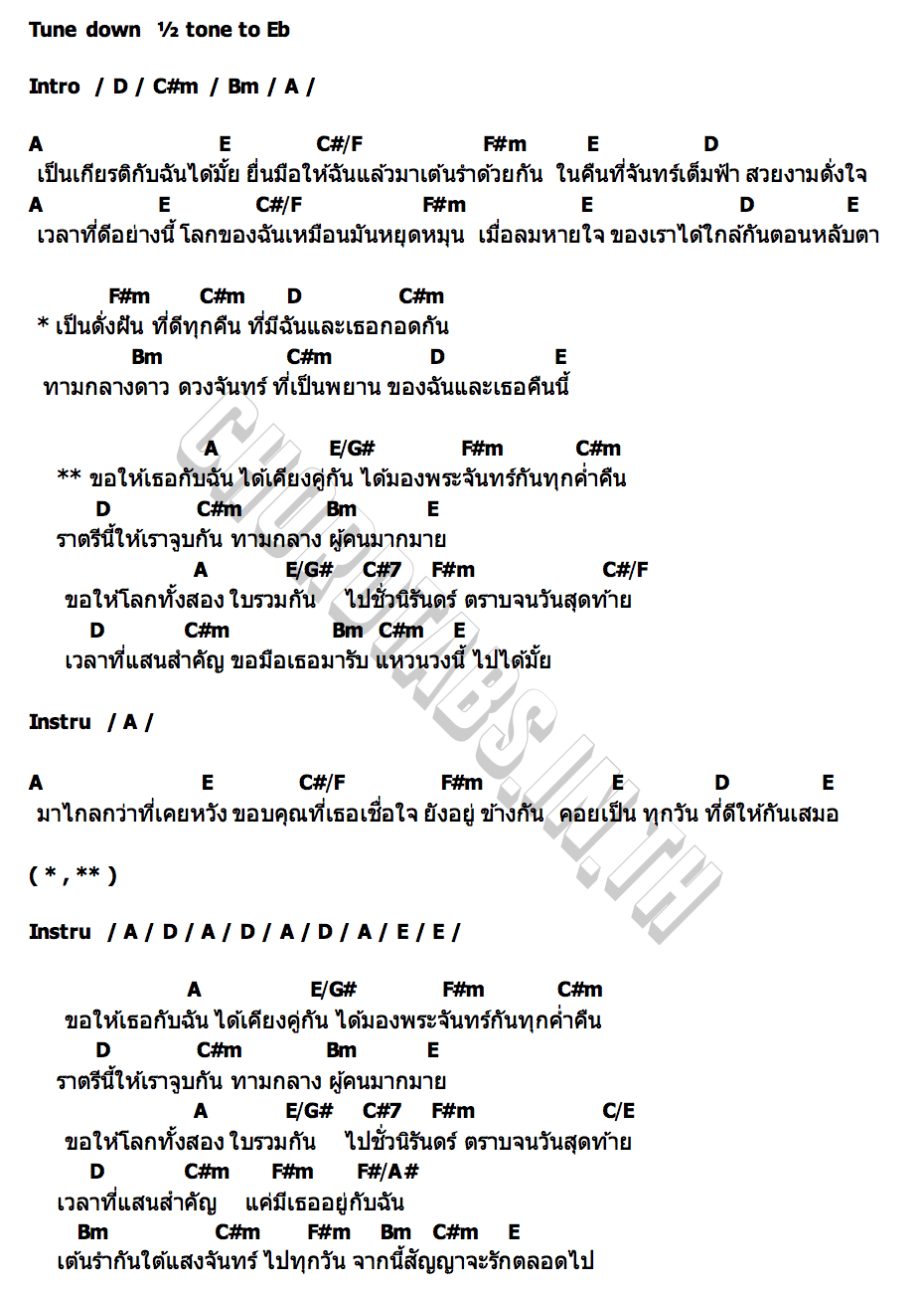 คอร์ด รักสุดในดวงจันทร์ Slapkiss