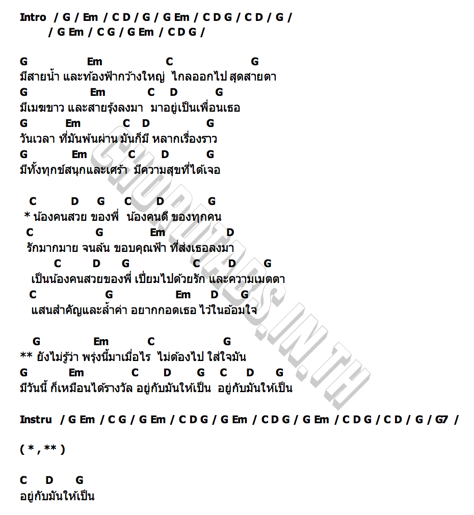 คอร์ด น้องคนสวยของพี่ เปี๊ยบ พลยุทธ