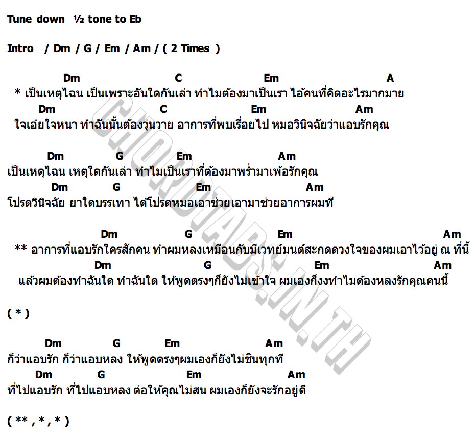 คอร์ด เหตุไฉน TACHAYA (เก่ง ธชย)