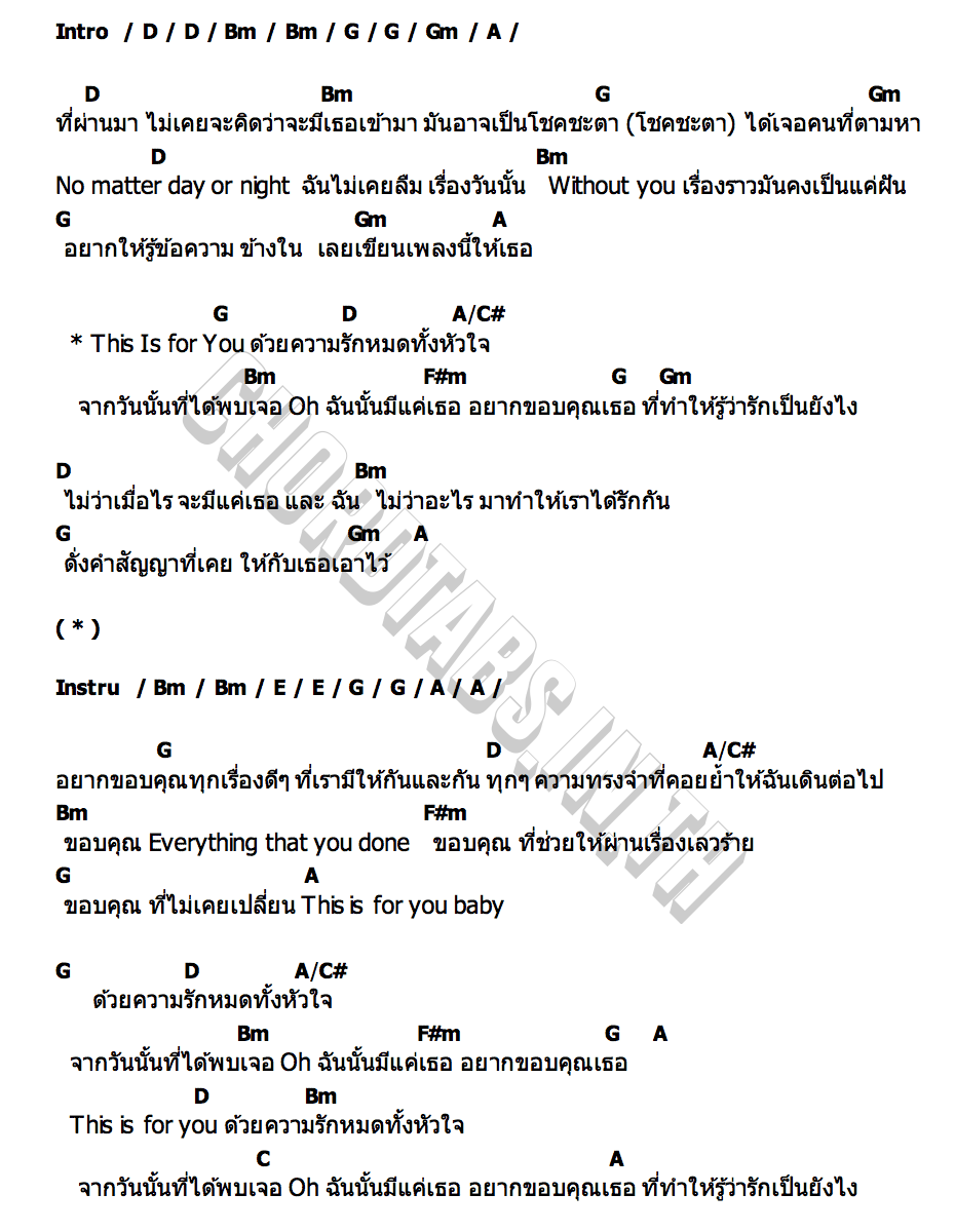 คอร์ด This Is for You Pixela Destiny