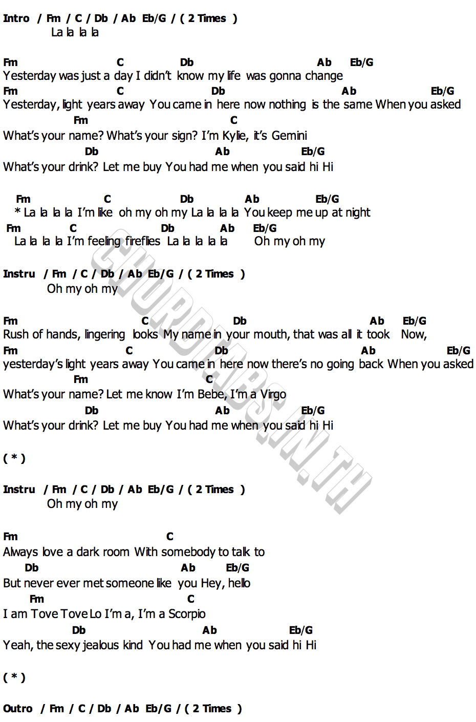 คอร์ด My Oh My Kylie Minogue