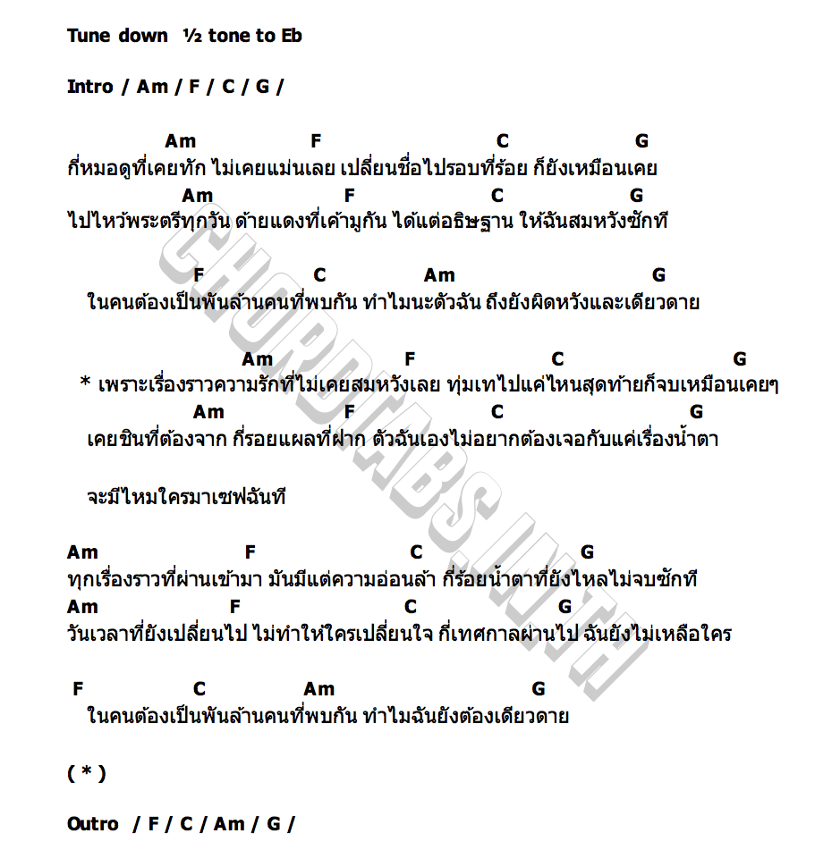 คอร์ด ผิดหวังตลอดไป WONDERFRAME