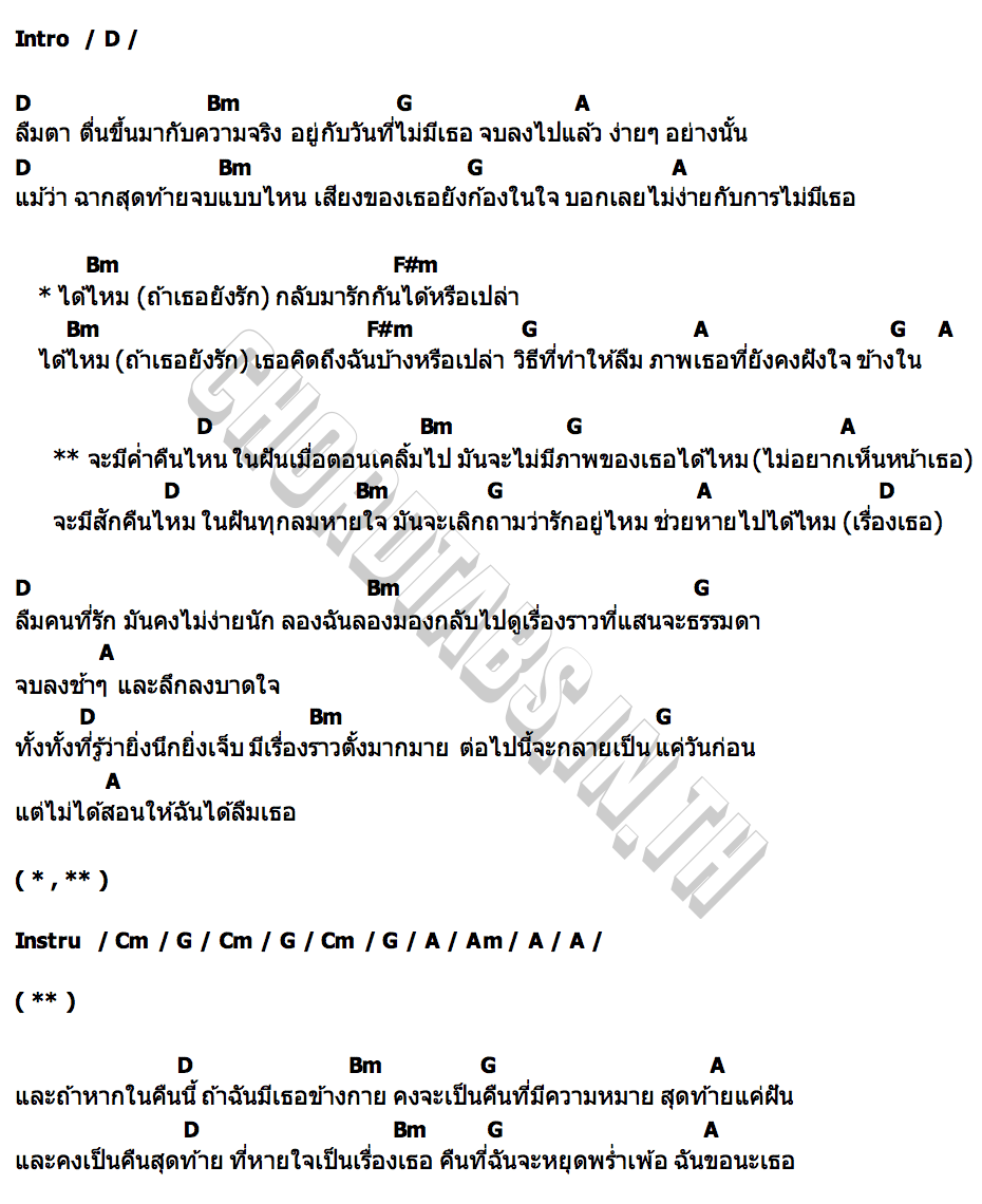 คอร์ด คืนไหน Heartbreak Kids