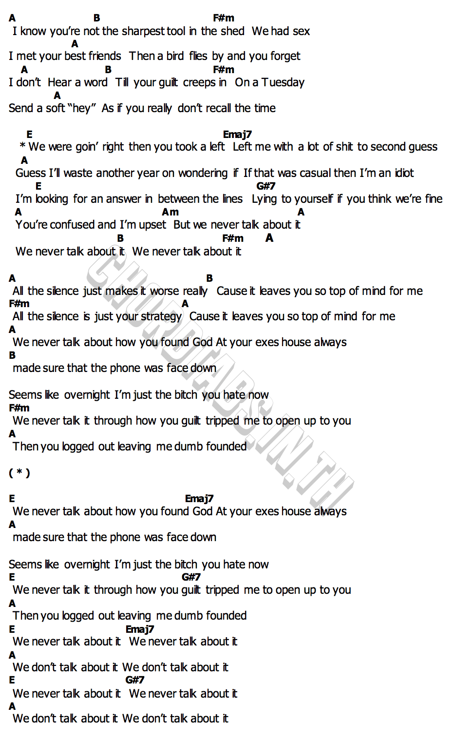 คอร์ด Sharpest Tool Sabrina Carpenter