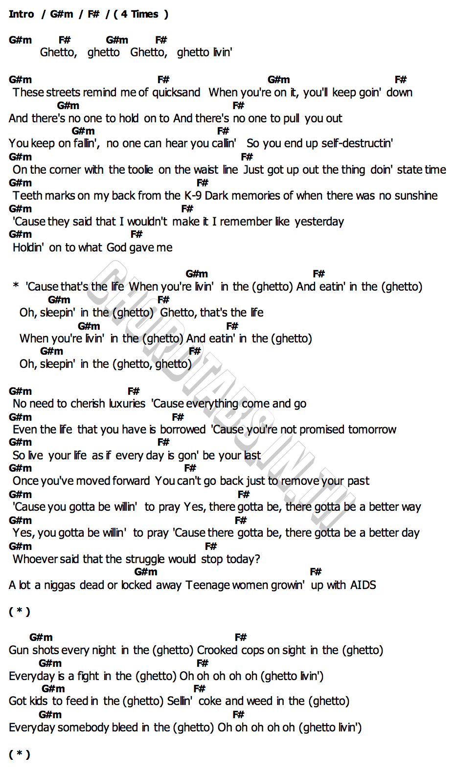 คอร์ด Ghetto Akon