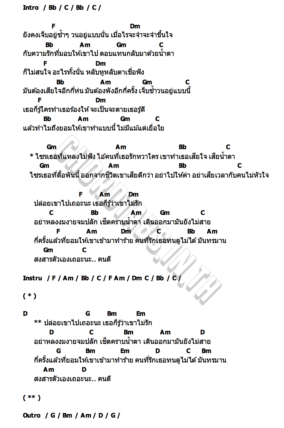 คอร์ด ไซรไม่ฟัง แทน ศุภสัณห์ x พ็อก บิ๊กอายส์