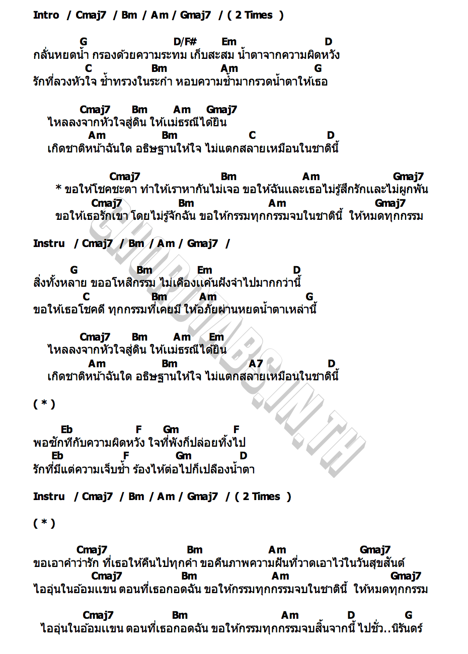 คอร์ด กรวดน้ำตา มีนตรา อินทิรา