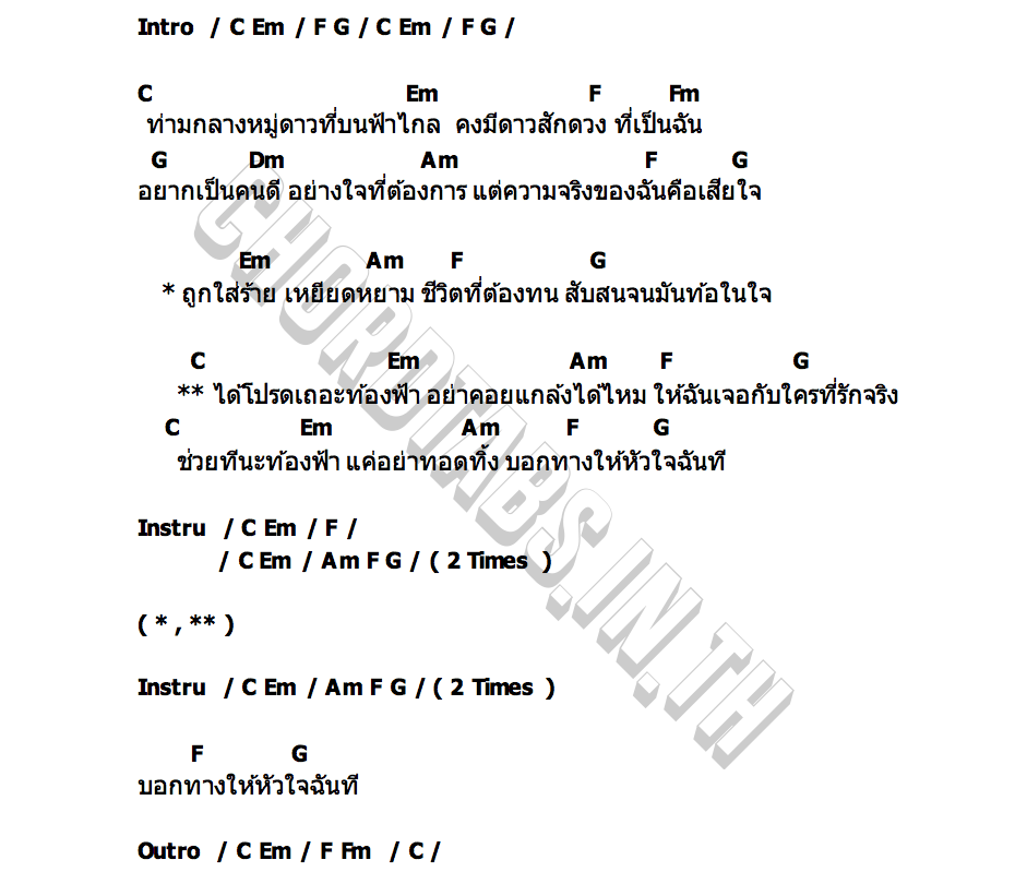 คอร์ด โปรดเถอะท้องฟ้า มาตัง ระดับดาว