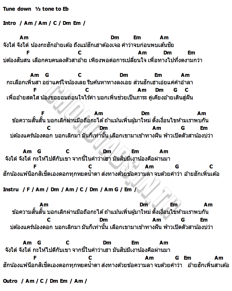 คอร์ด อ้ายฮักเพิ่นเด้อ เฟิร์น กัญญารัตน์