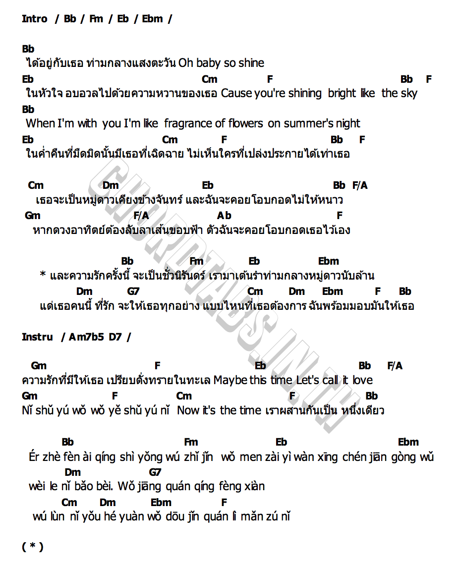 คอร์ด Dusk till Dawn Boun Prem