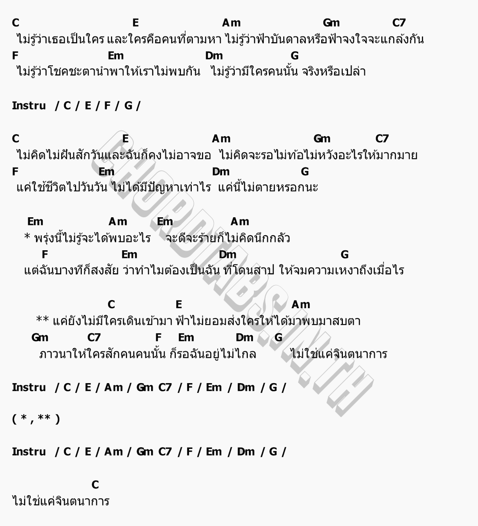 คอร์ด เธอคือใคร...ไม่รู้ (Who are you) JR KVZ