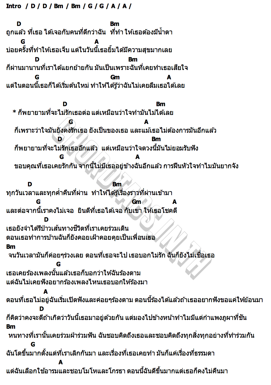 คอร์ด ไม่เคยลืมเธอ BURIT