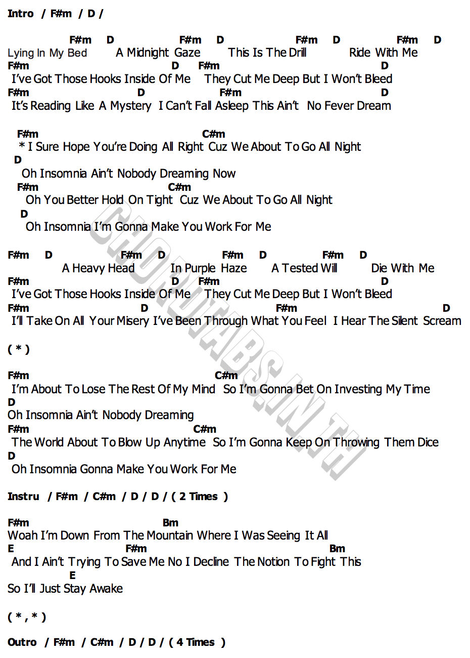 คอร์ด Insomnia Richie Kotzen