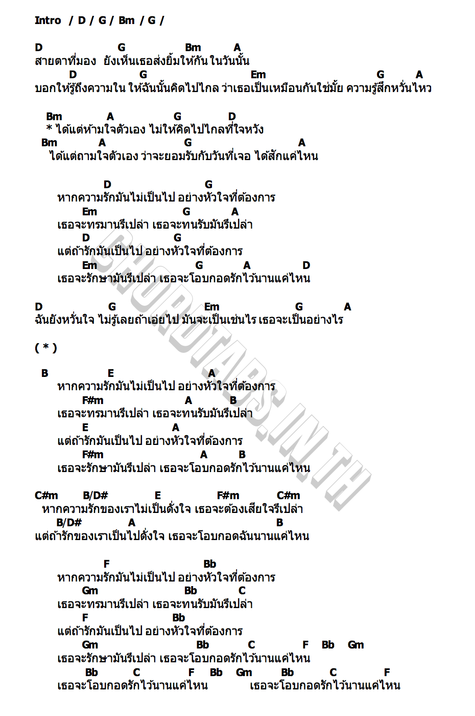 คอร์ด หวั่นใจ หนุ่ม มีซอ