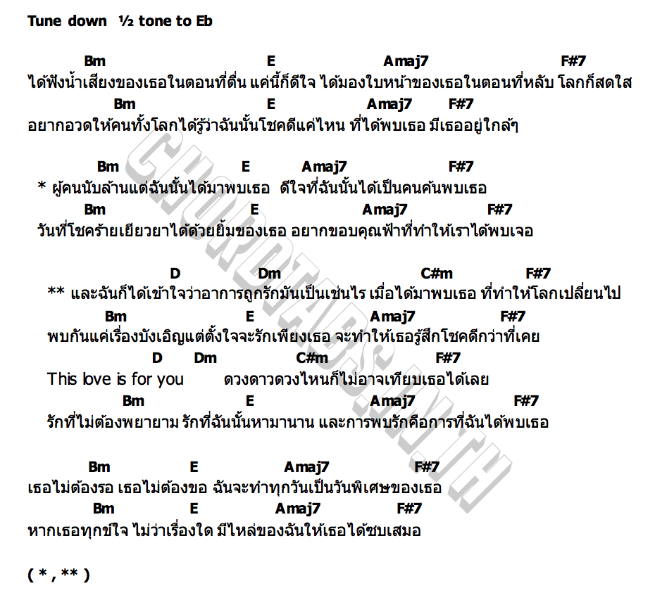 คอร์ด การพบรักคือการพบเธอ URMINE