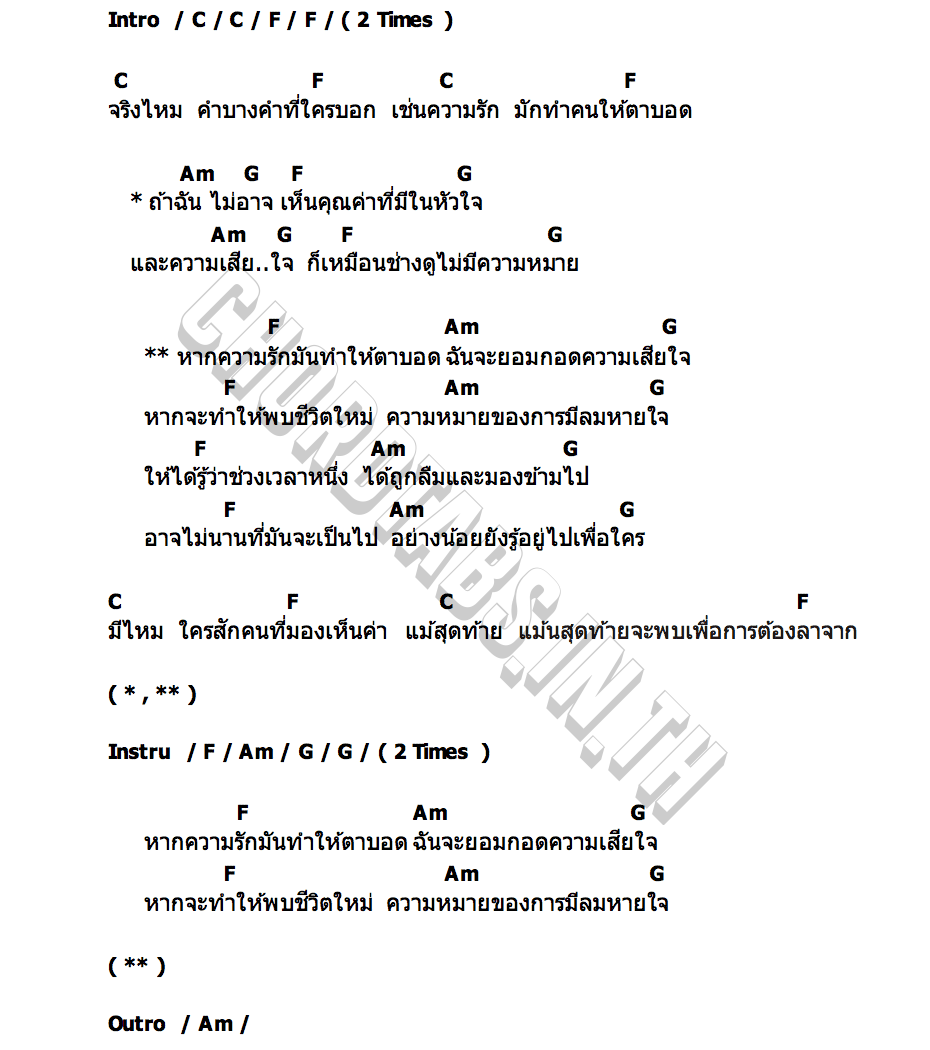 คอร์ด ความหมายของการมีลมหายใจ Greasy Cafe
