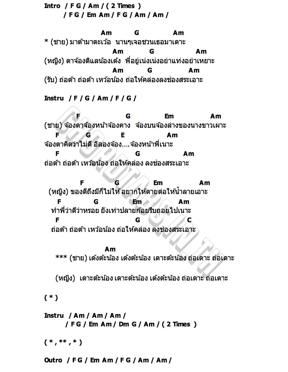 คอร์ด ถ่อเดาะ แน๊ท ราเชนทร์ X ขวัญน้ำ กันติยา