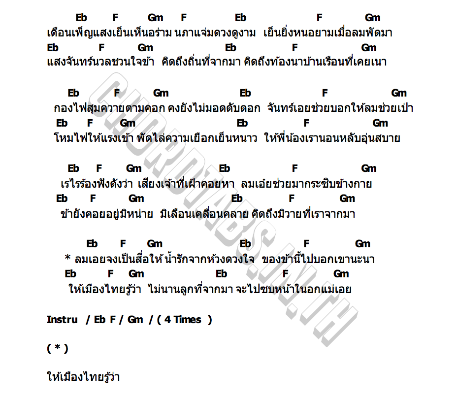 คอร์ด คิดถึงบ้าน เสือโคร่ง