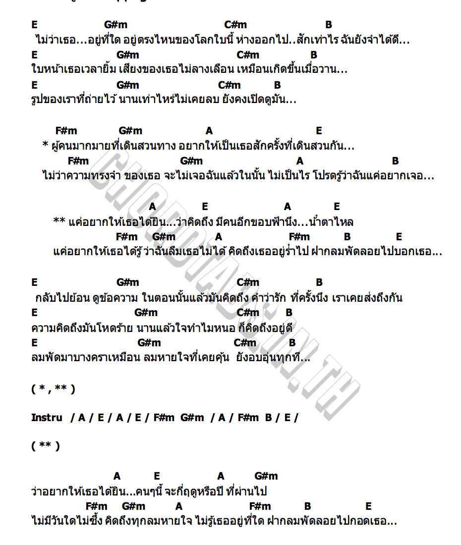 คอร์ด คิดถึงอยู่ร่ำไป จุ๊บุ tig