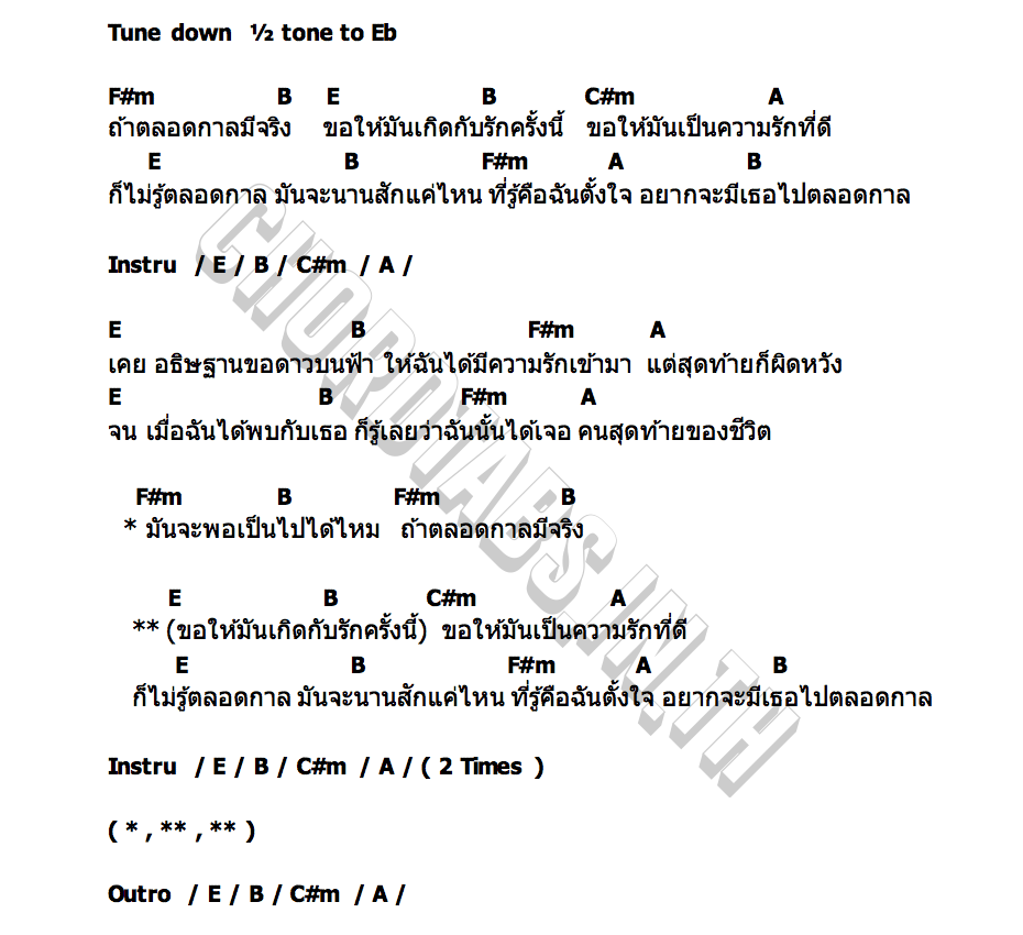 คอร์ด ถ้าตลอดกาลมีจริงขอให้มันเกิดกับรักครั้งนี้ mintchyy x marr team