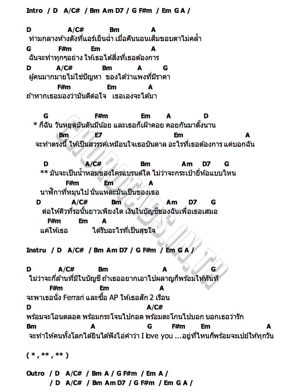 คอร์ด เปย์แมน(นิสัยรวย) TEE JETS
