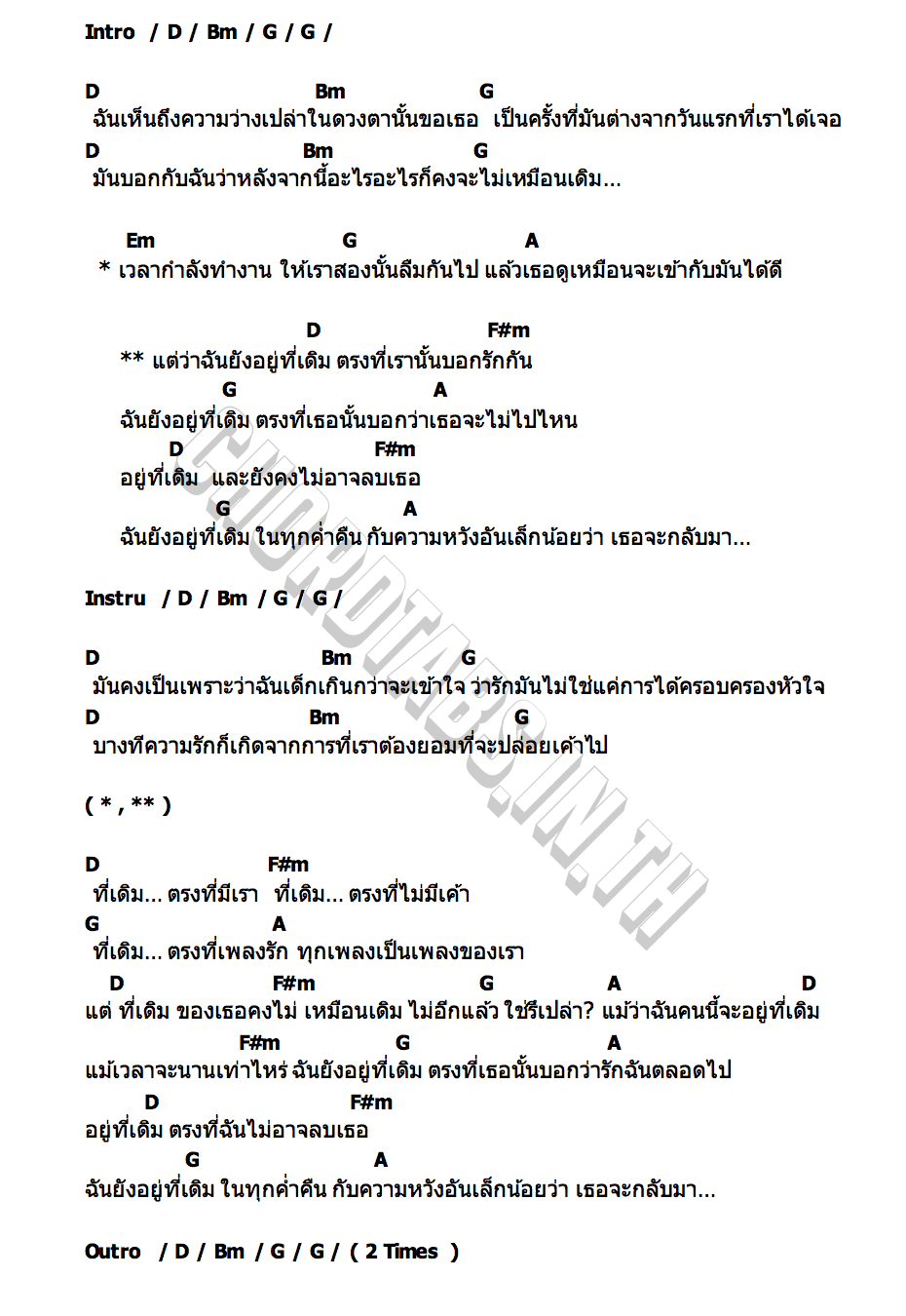 คอร์ด ที่เดิม PUN