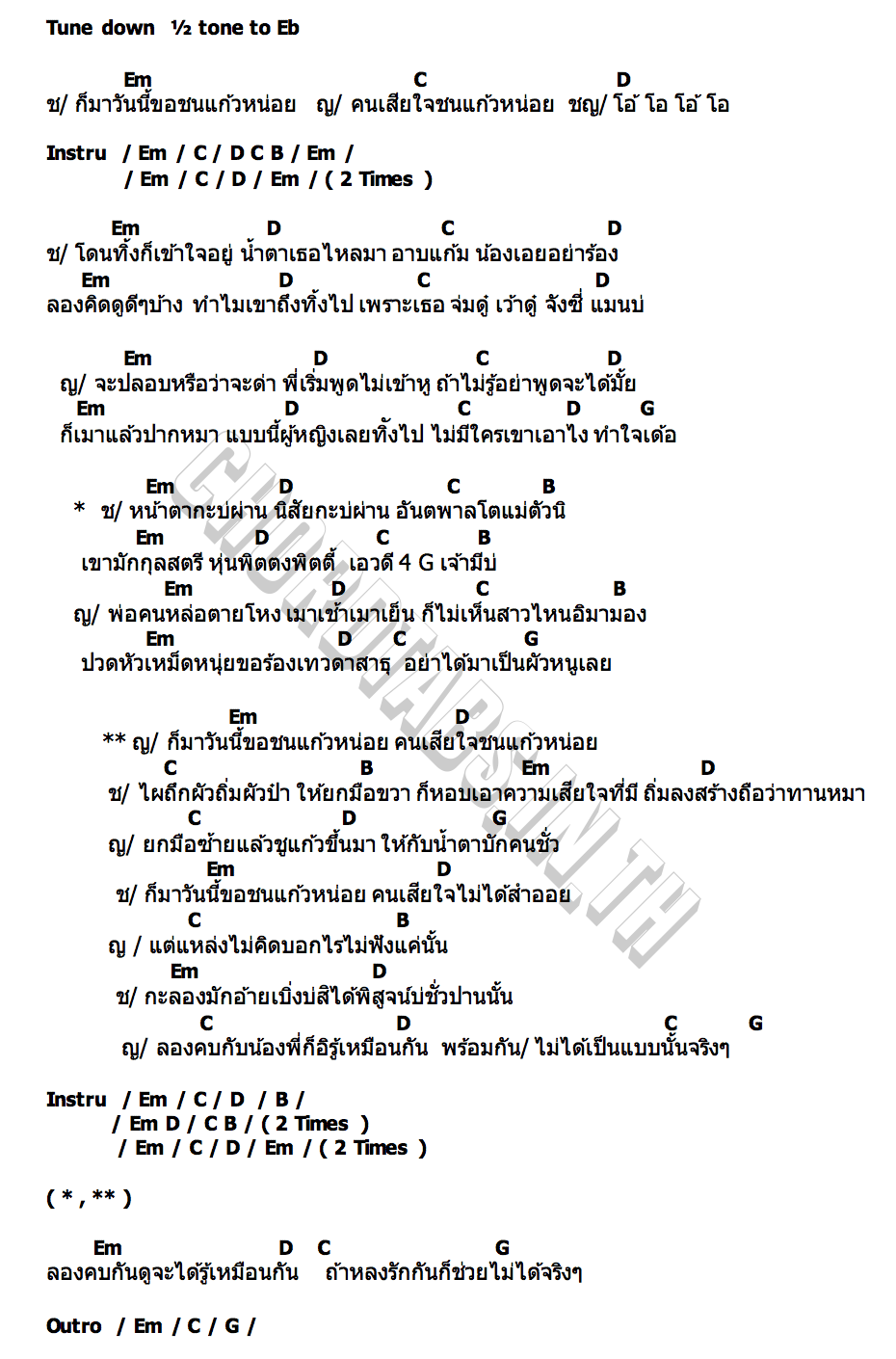 คอร์ด บักขี้เมา สาวผัวทิ้ง กล้วย คลองหอยโข่ง
